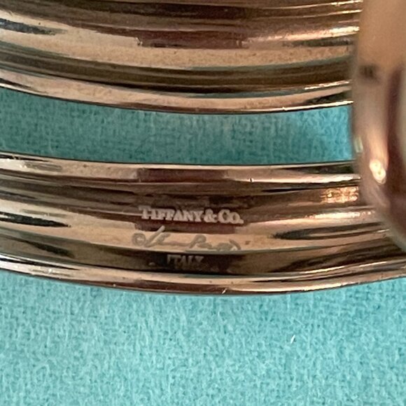 Tiffany & Co. Elsa Peretti Cuff Bracelet Open Center Ruthenium Charcoal Gray - Picture 11 of 11